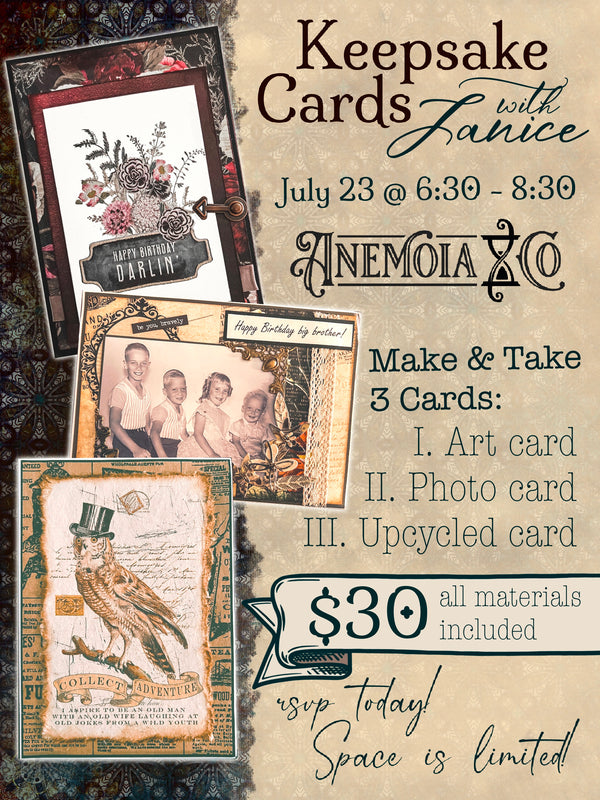 Cartes souvenirs avec Janice | 23 juillet de 18h30 à 20h30