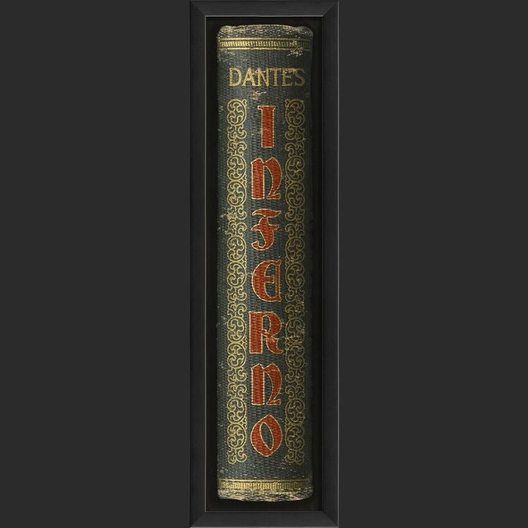 Dante’s Inferno Framed 25” Book Spine Art