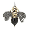 Bee Brave Pendant | Sterling Silver, Brass & Black Resin