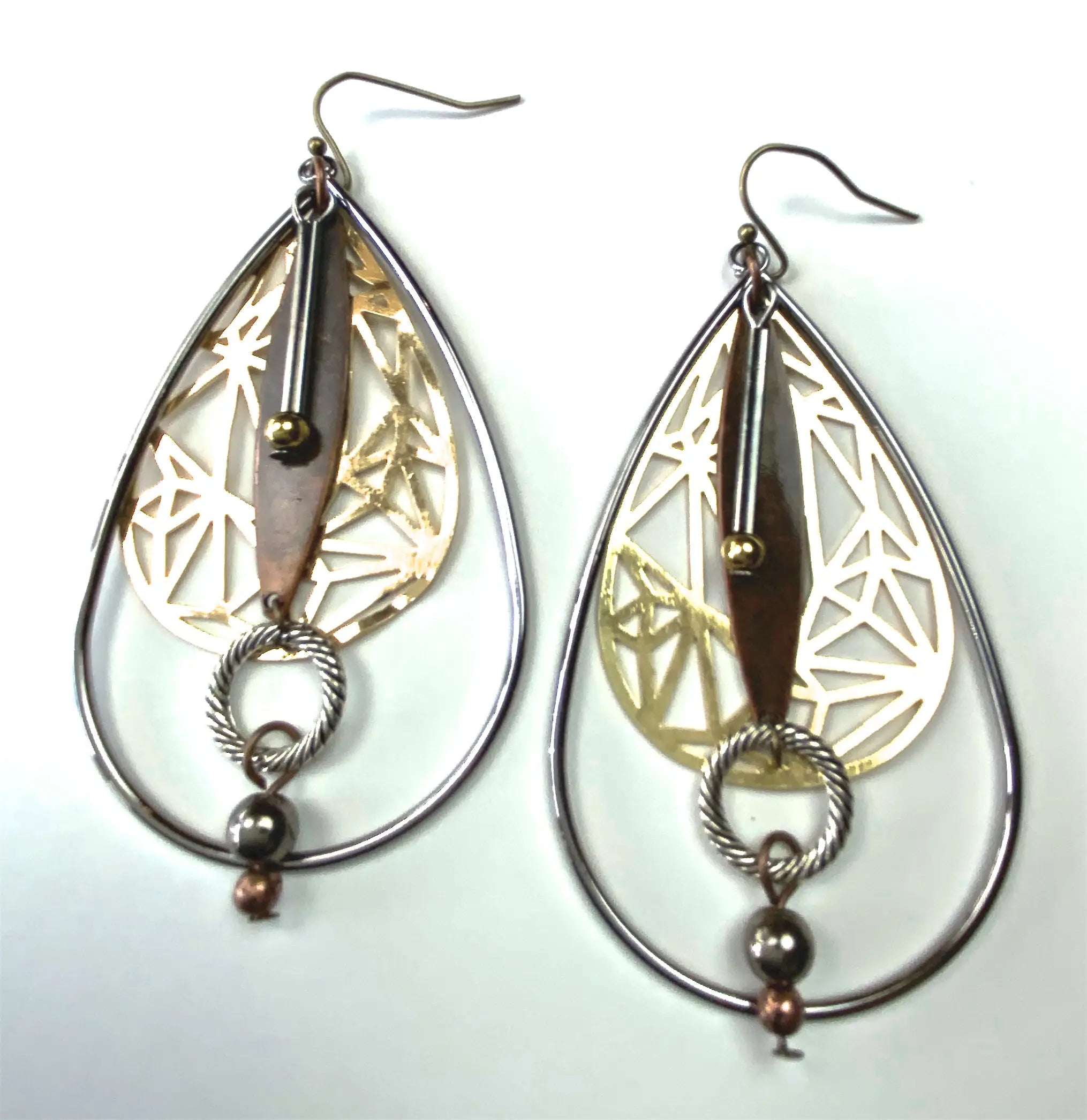 Tear Drop Collage Earrings