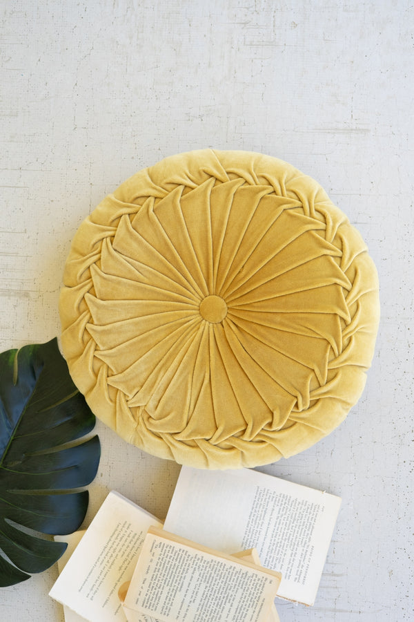 Tufted Velvet 16” Round Pillows {multiple colors}