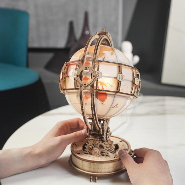 Lampe Globe Lumineuse Puzzle Mécanique En Bois