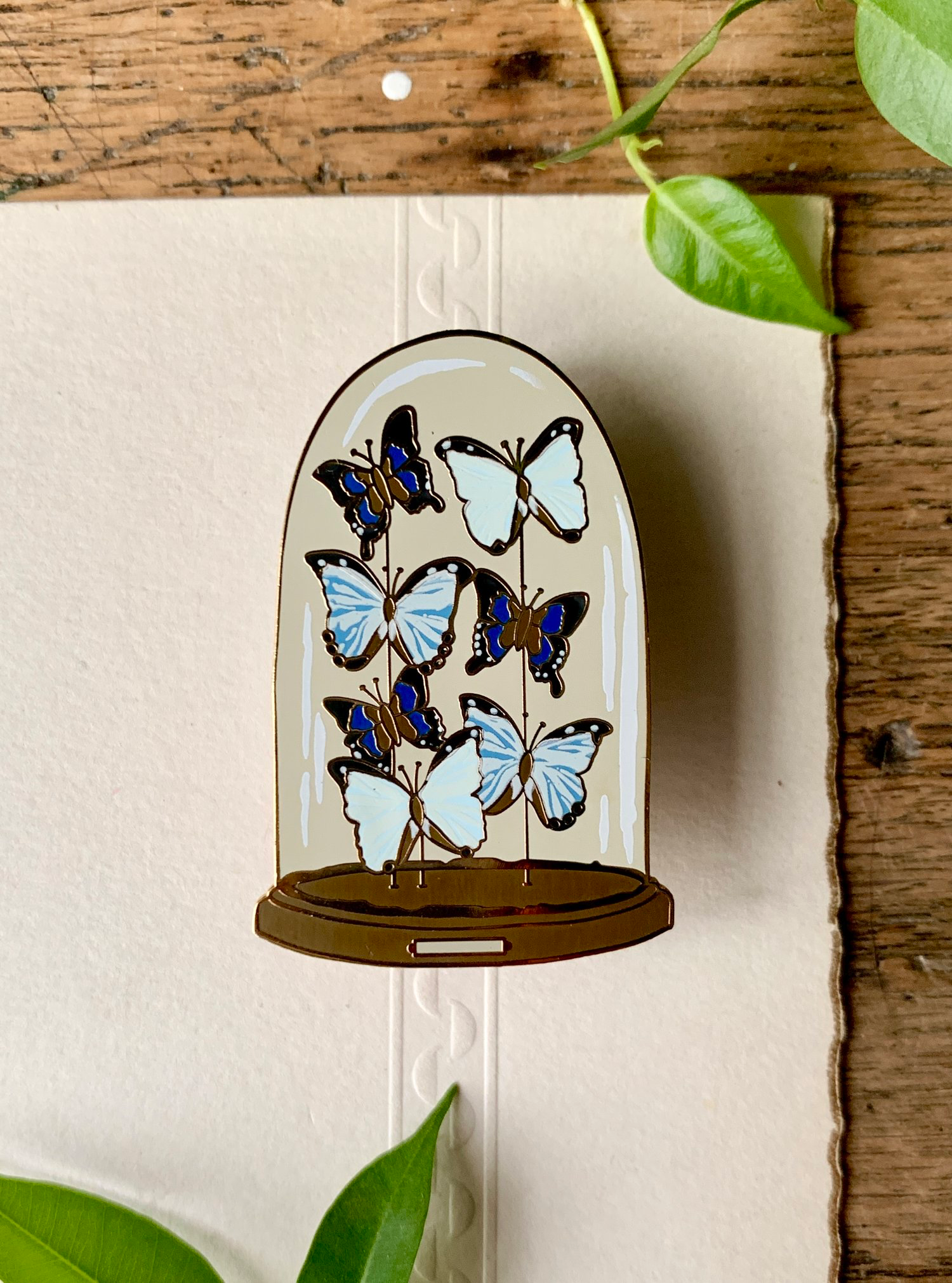 Victorian Butterfly Dome Enamel Pin