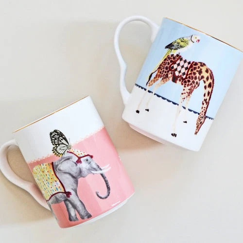 Mug Set | Giraffe + Elephant