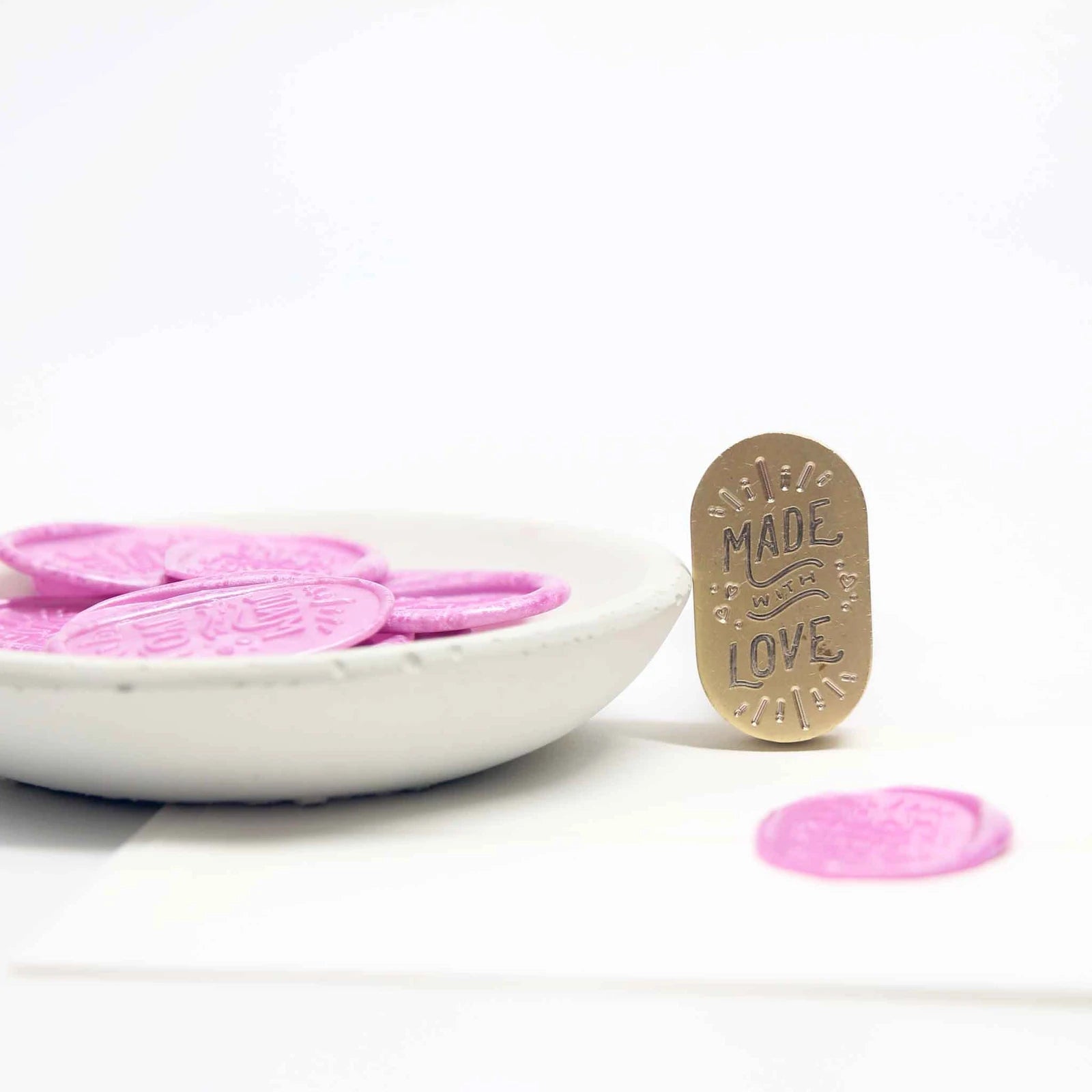Timbre de sceau de cire fait avec amour