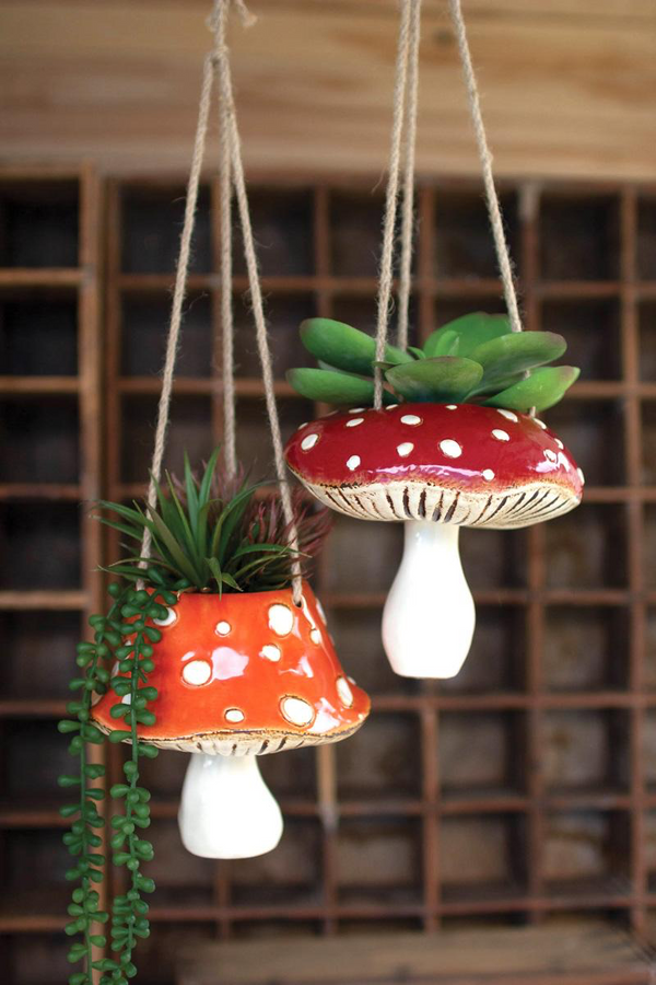 Ceramic Toadstool Planters