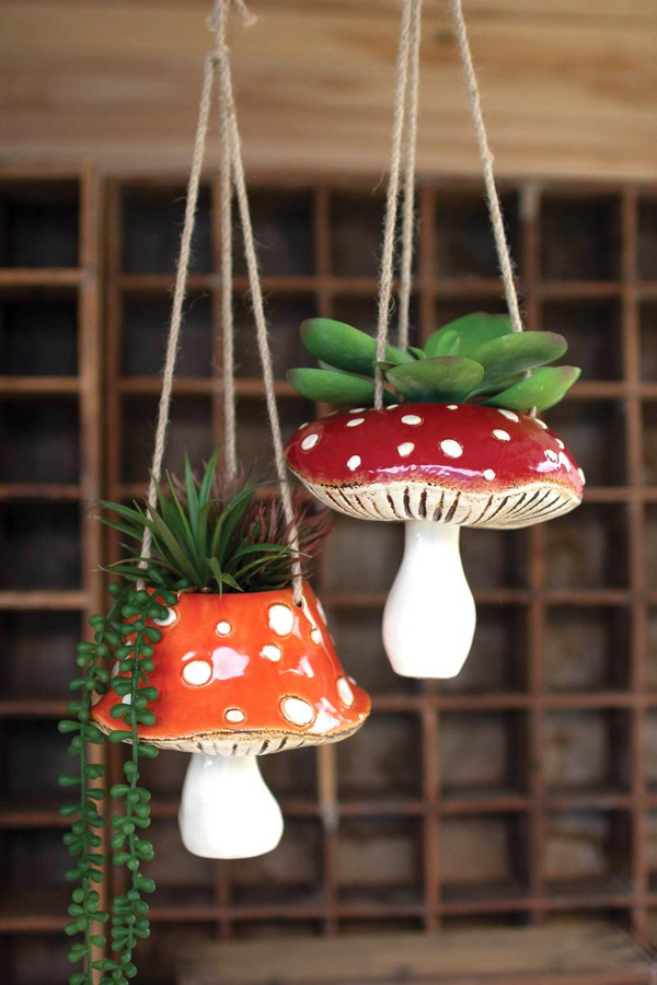 Ceramic Toadstool Planters {multiple styles}