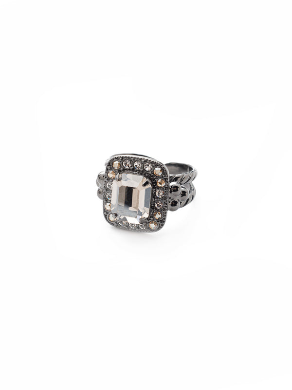 Opulente bague de cocktail octogonale | Ombre dorée