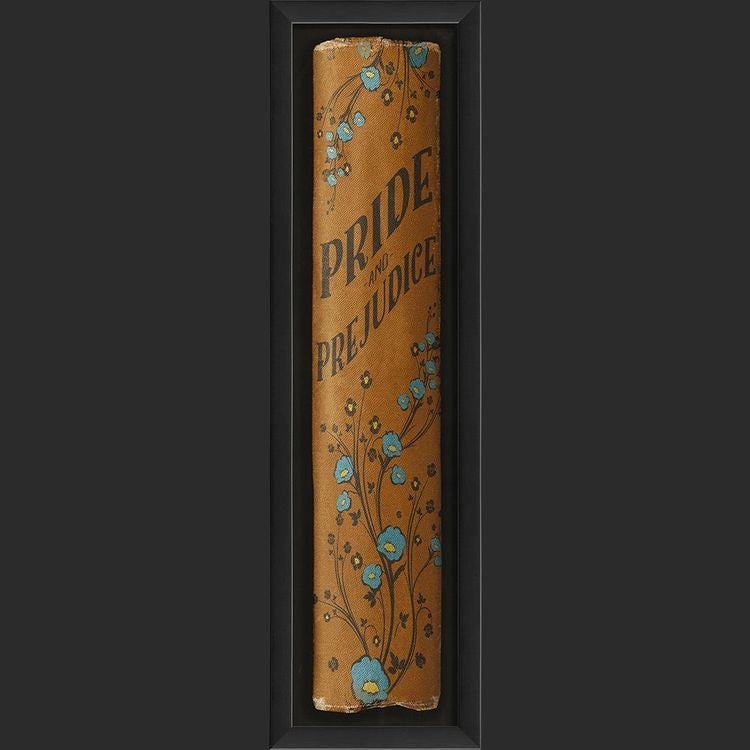 Framed 25” Book Spine Art | Pride & Prejudice