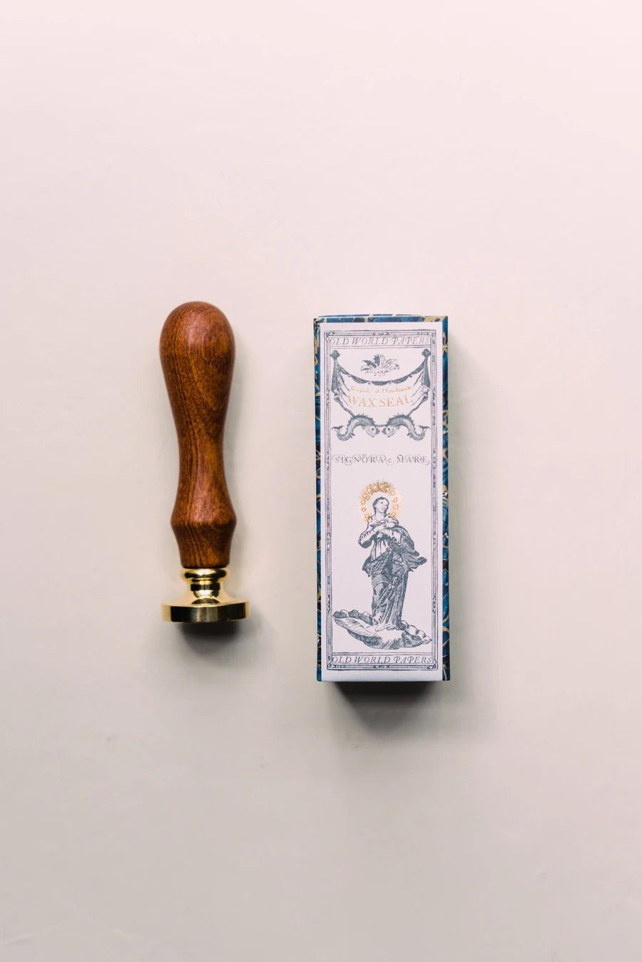 Timbre de sceau de cire fleur et olives
