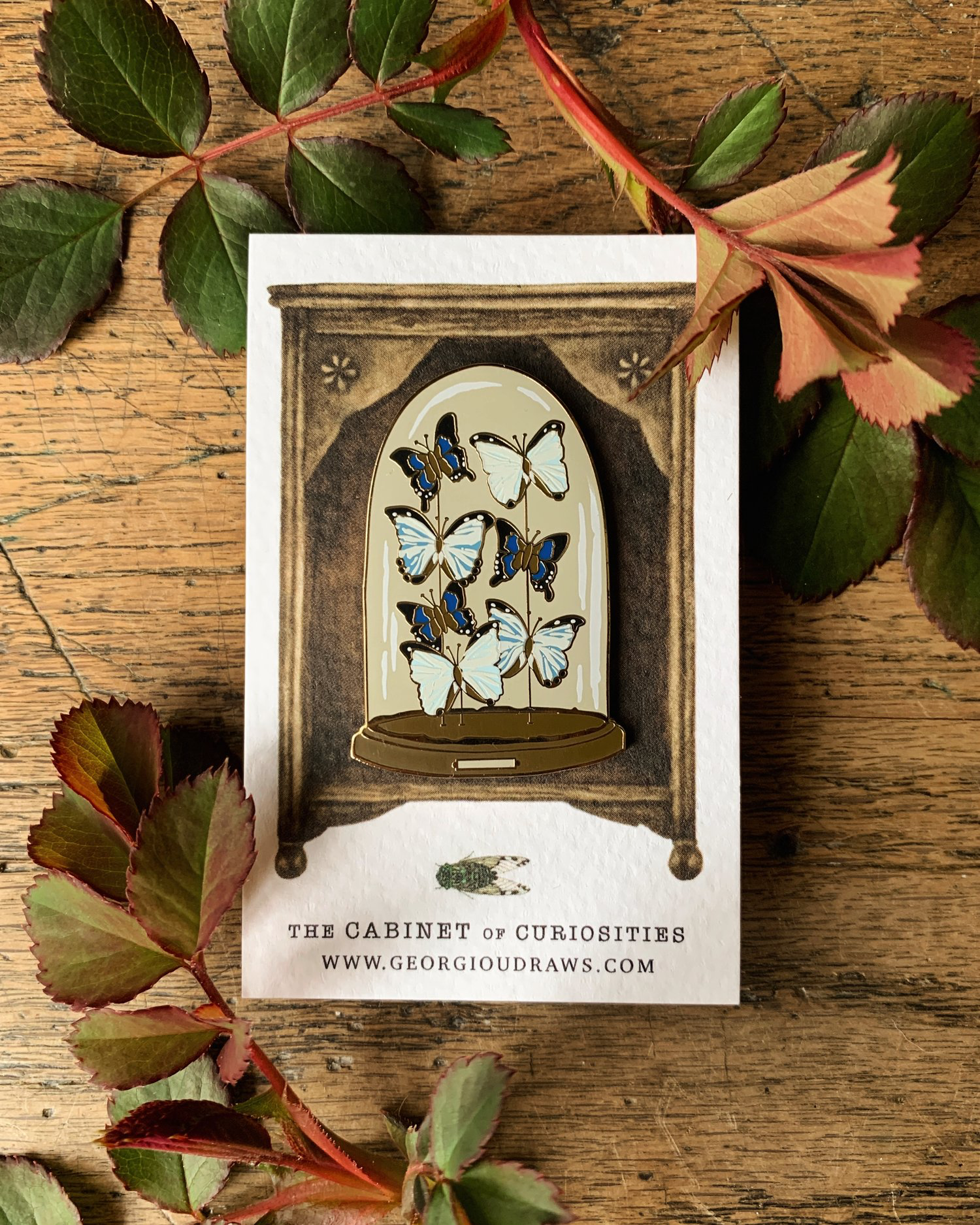 Victorian Butterfly Dome Enamel Pin