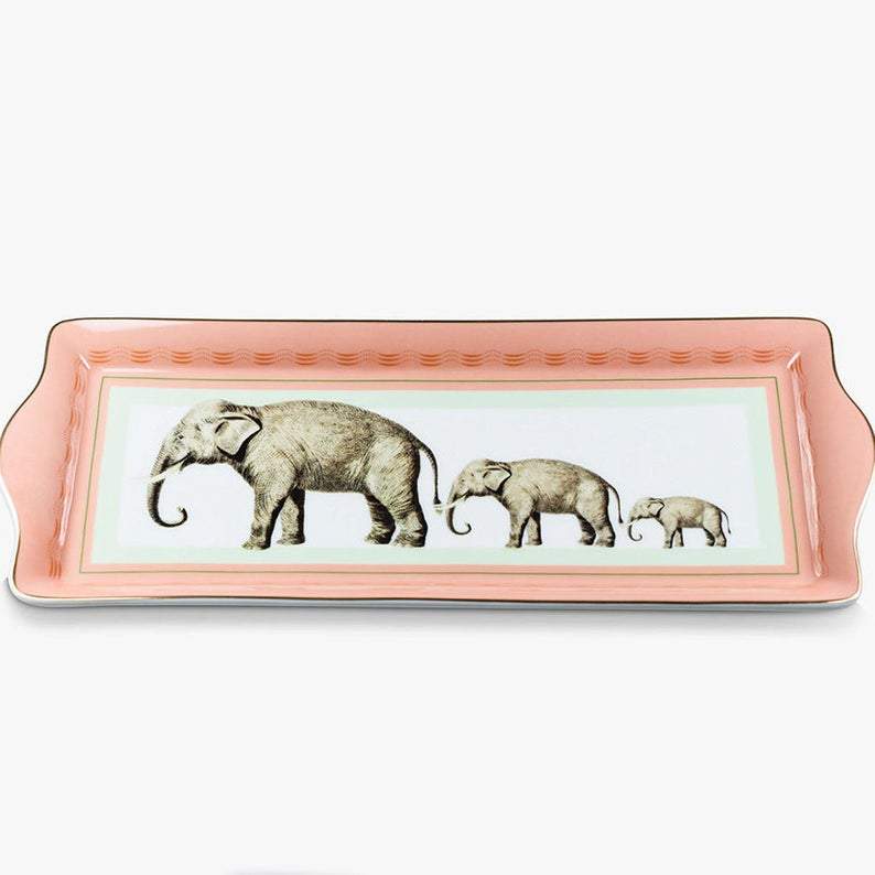 Fine China Cake Tray | Elephants