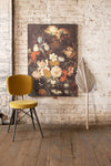 Impression florale encadrée sur toile