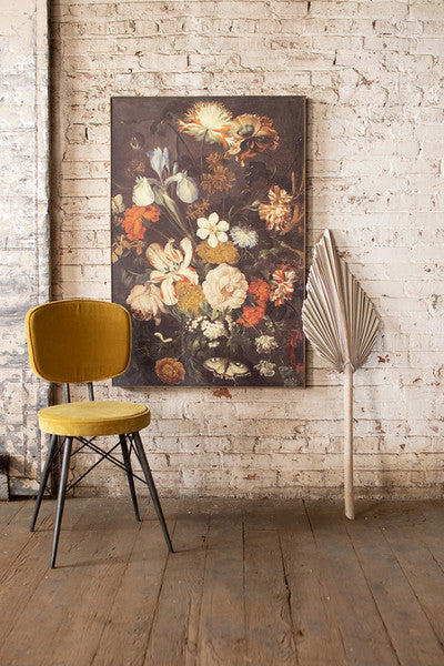 Impression florale encadrée sur toile
