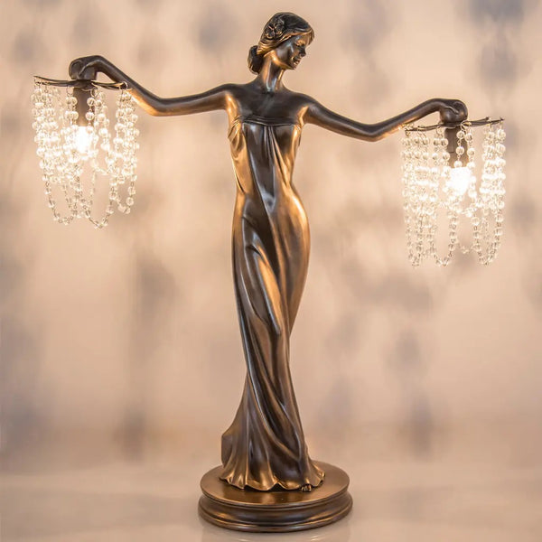 Eirene Bronze Beaded Table Lamp {23.75"H }