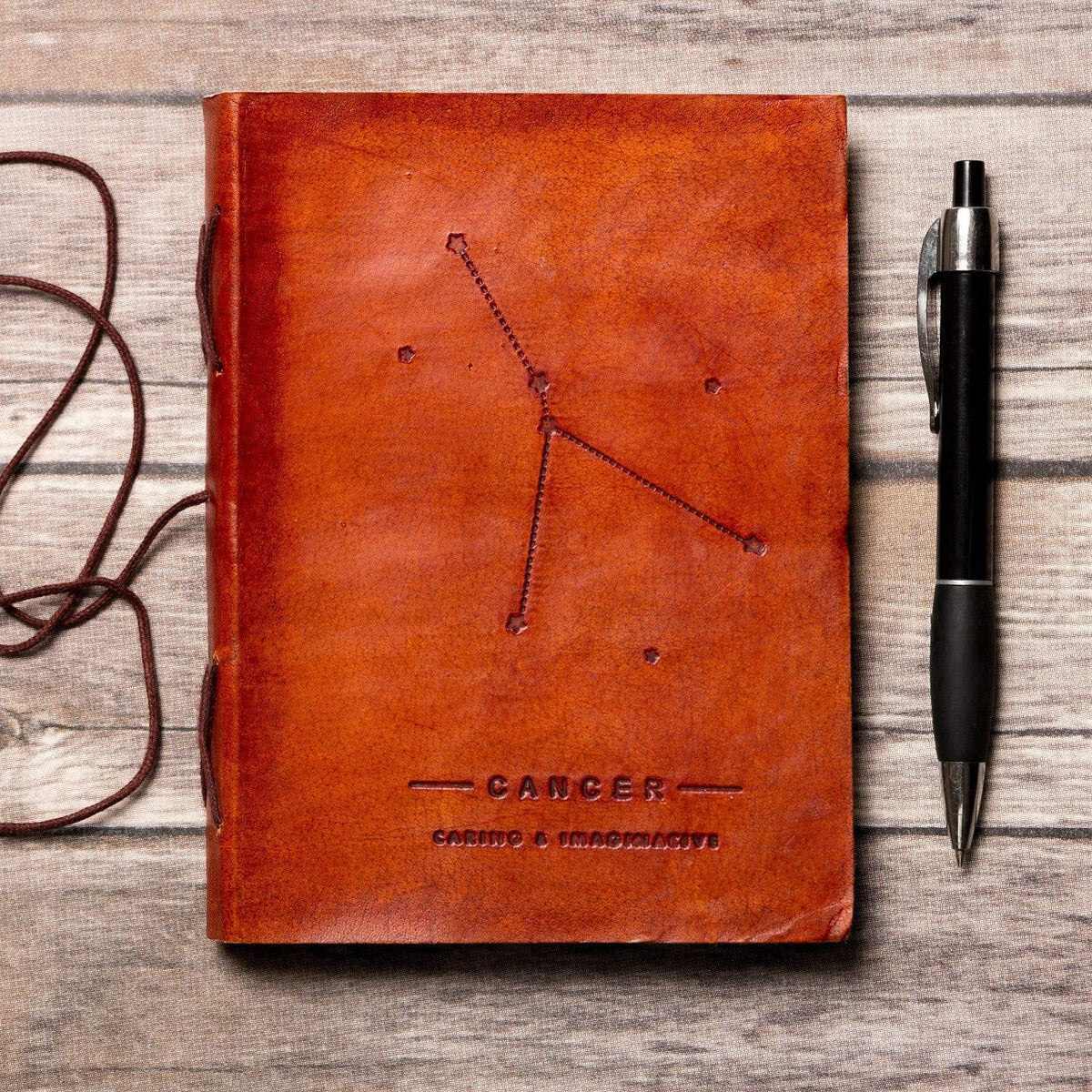 Journaux en cuir faits à la main {5x7} | Collection Zodiaque