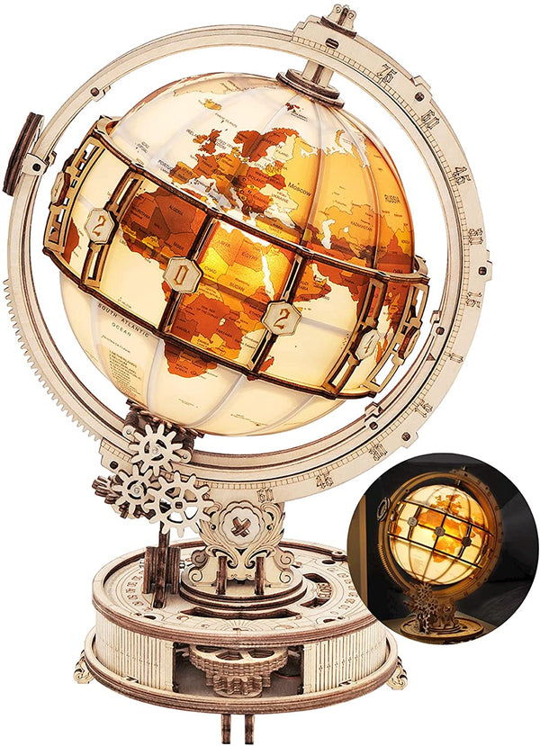 Lampe Globe Lumineuse Puzzle Mécanique En Bois