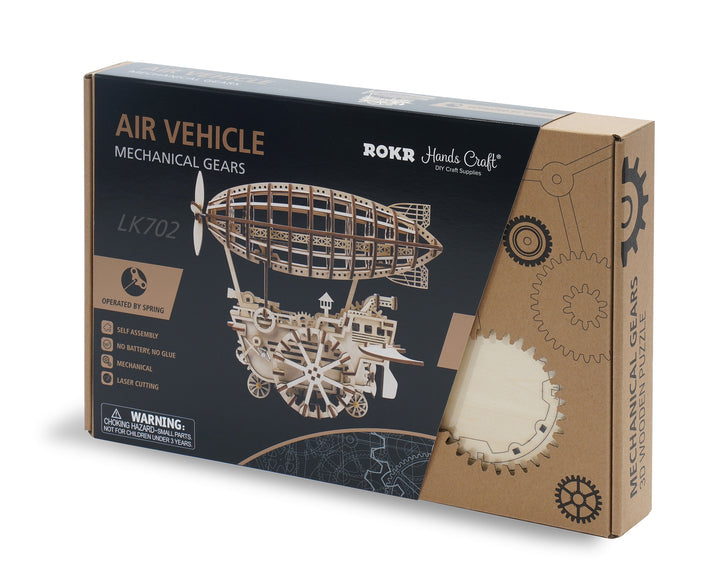 Wind-Up Airship Mechanical Wooden Puzzle