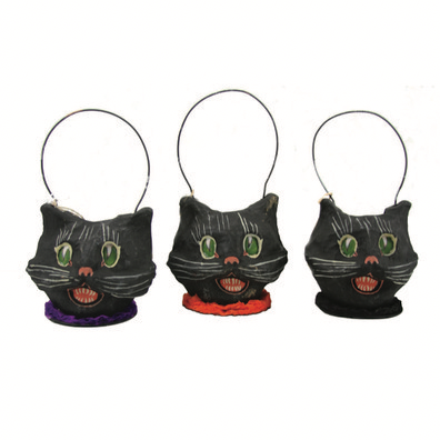 Seaux d’Halloween de style vintage | Minis chats effrayants