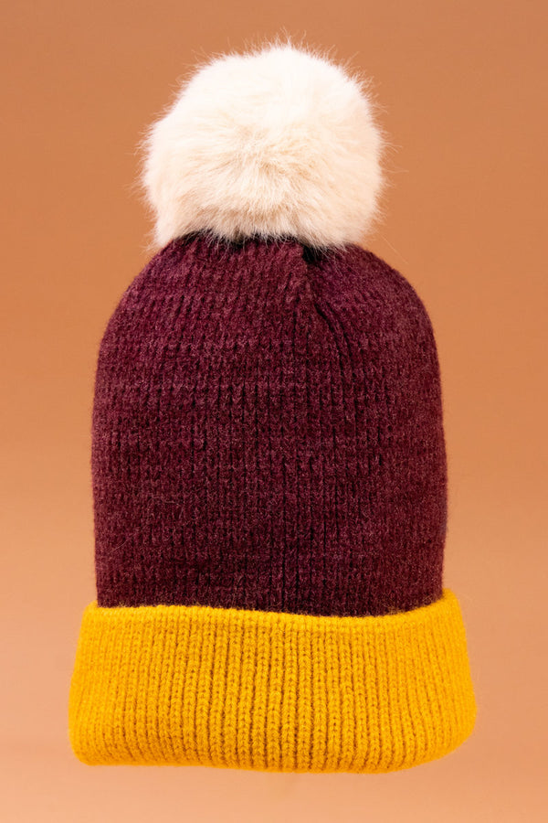Chapeau à pompon Bonnie | Prune + Moutarde