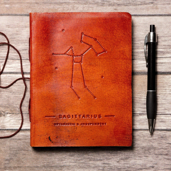 Journaux en cuir faits à la main {5x7} | Collection Zodiaque