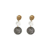 Multi-Finish 3-Coin Drop Earrings