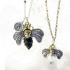 Bee Brave Pendant | Sterling Silver, Brass & Black Resin