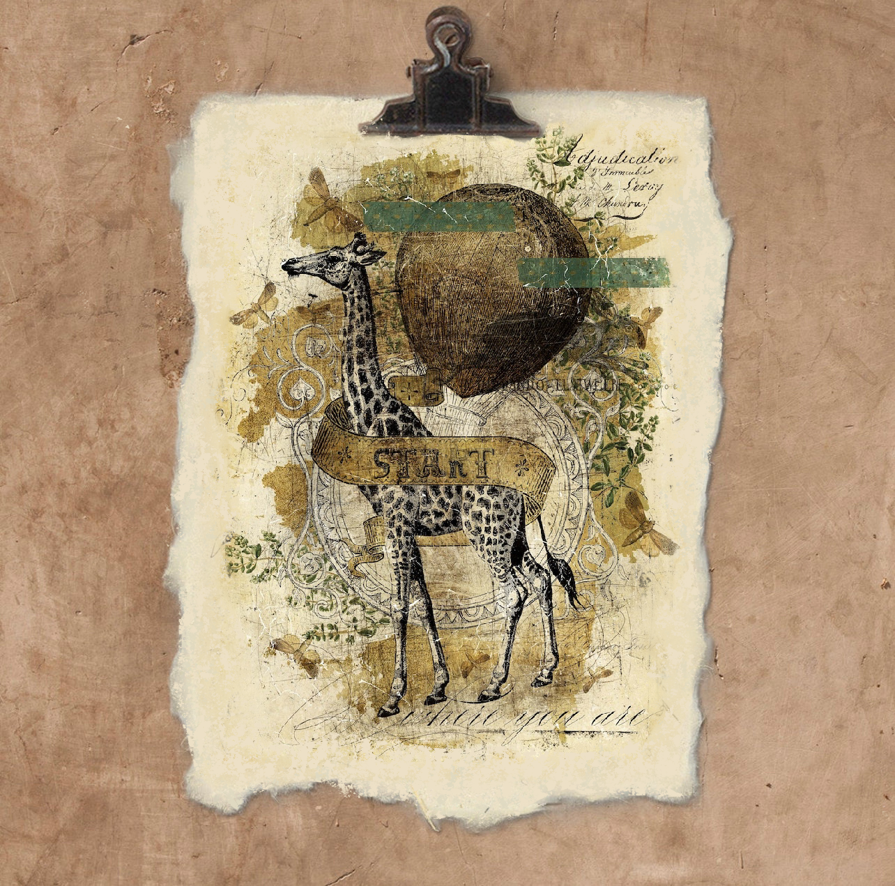 Commencez là où vous êtes | Impression d’art sur papier fait main {12x16}