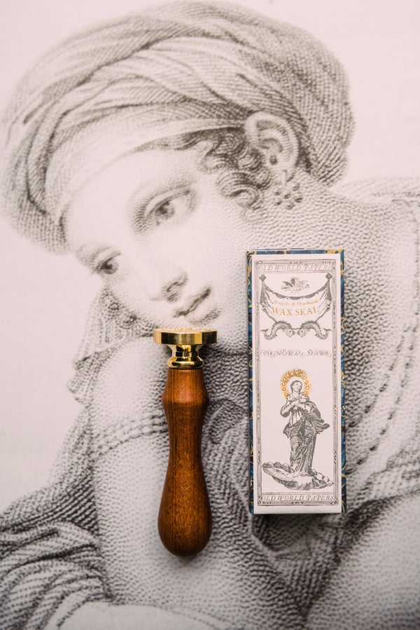 Timbre de sceau de cire fleur et olives