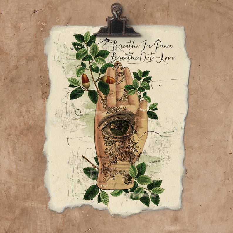Breathe in Peace 12x16 Art Print on Handmade Paper