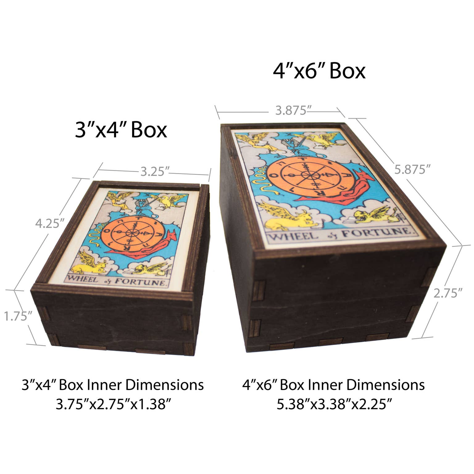 Boîte de rangement en bois inspirée du Tarot {plusieurs modèles}