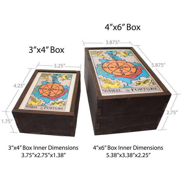 Boîte de rangement en bois inspirée du Tarot {plusieurs modèles}