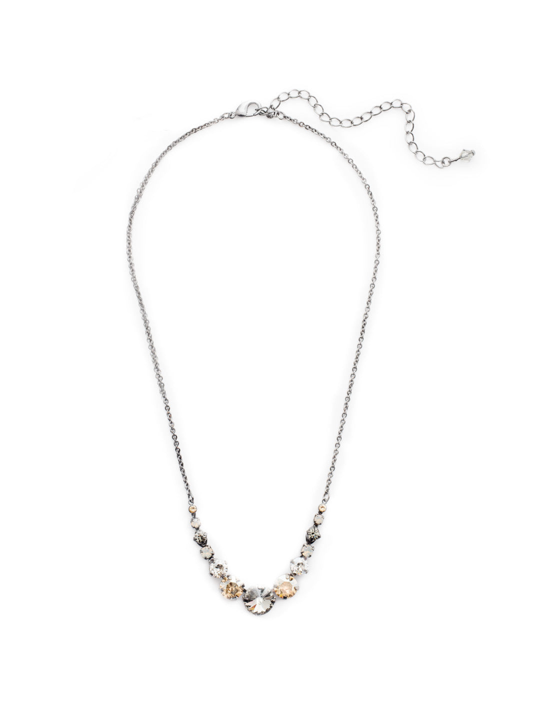 Delicate Round Tennis Necklace | Golden Shadow