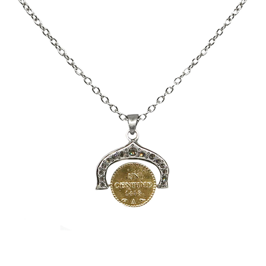 Gold Dupré Spinner Frame Necklace