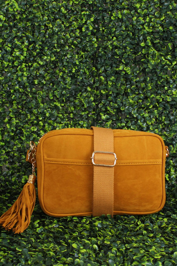 Suede Crossbody Camera Bag