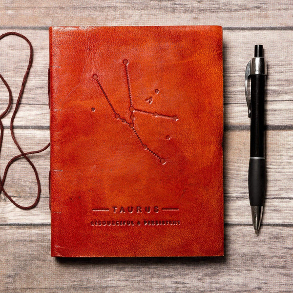 Journaux en cuir faits à la main {5x7} | Collection Zodiaque