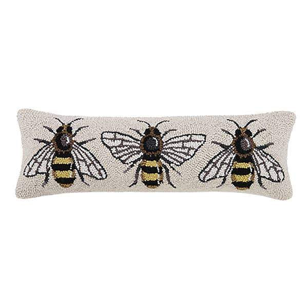 Three Bees Wool Hook Lumbar Pillow