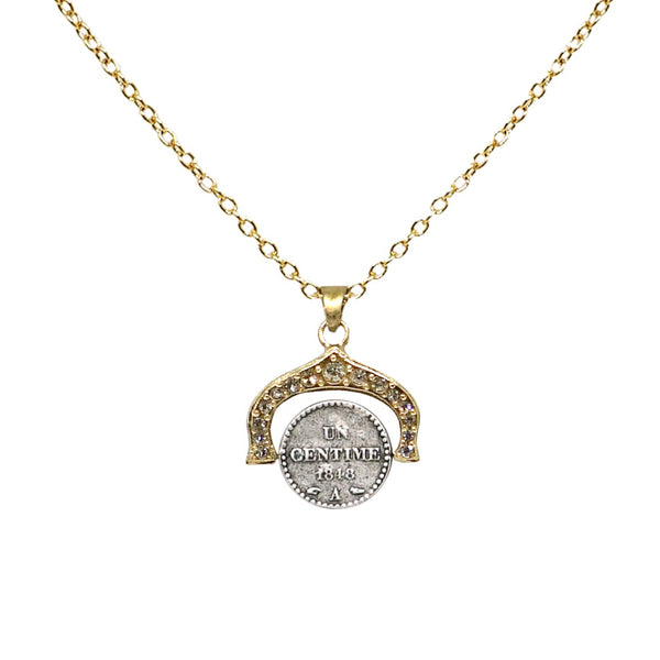 Vintage Silver Dupré Spinner Frame Necklace