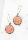 Rosia Earrings | Glass Rose Buttons