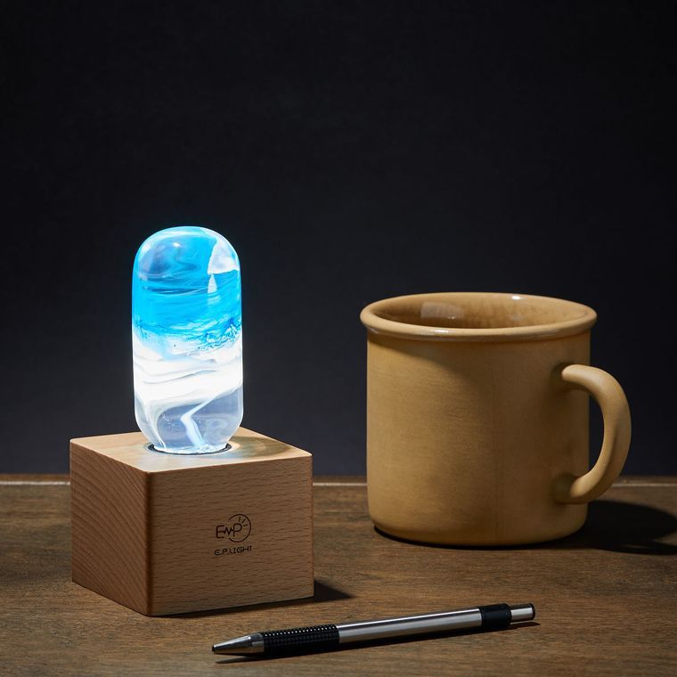 Handcrafted LED Resin Bulb | Blue
