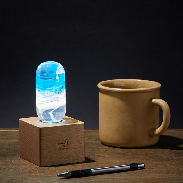 Handcrafted LED Resin Bulb | Blue