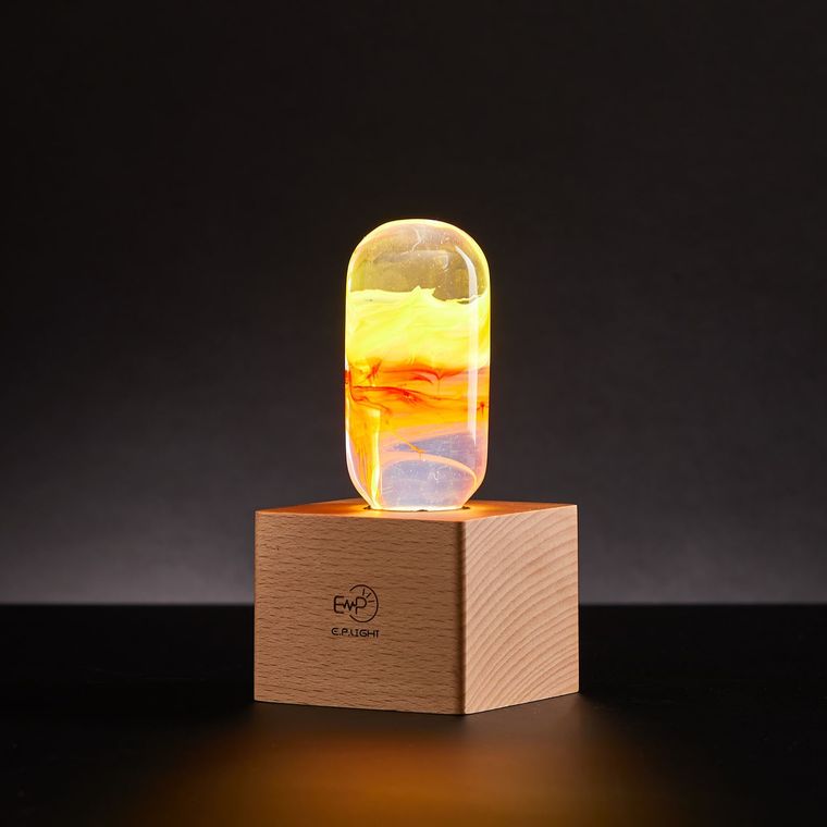 Wooden Cube Lamp Base
