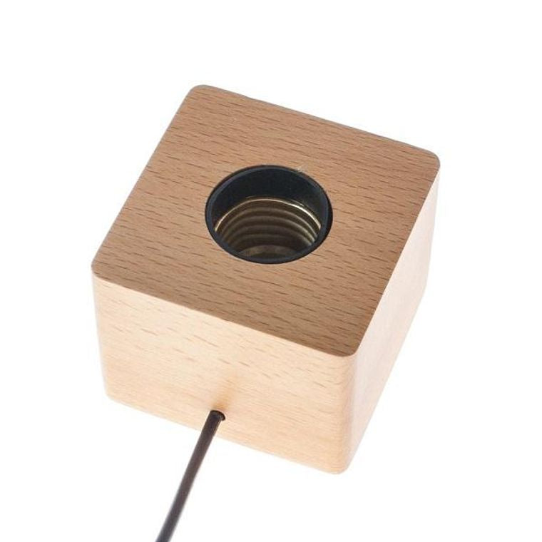 Wooden Cube Lamp Base