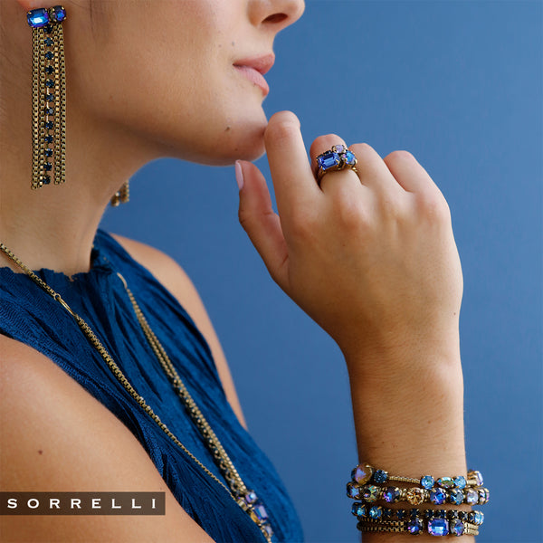 Bague empilée Miriam | Bleu Venise