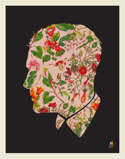 Floral Couple Silhouette Art Prints {11