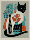 Mid-Mod Cat Art Prints {16" x 20"}