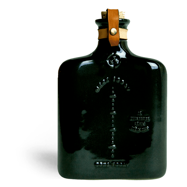 Ceramic Flask with Brass & Leather Details