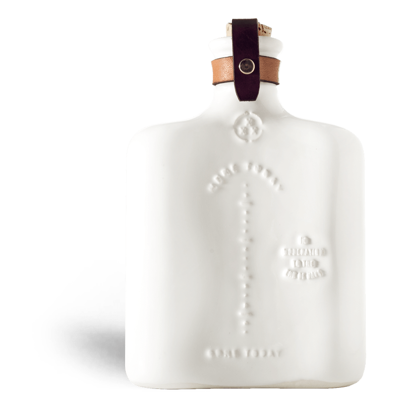 Ceramic Flask with Brass & Leather Details