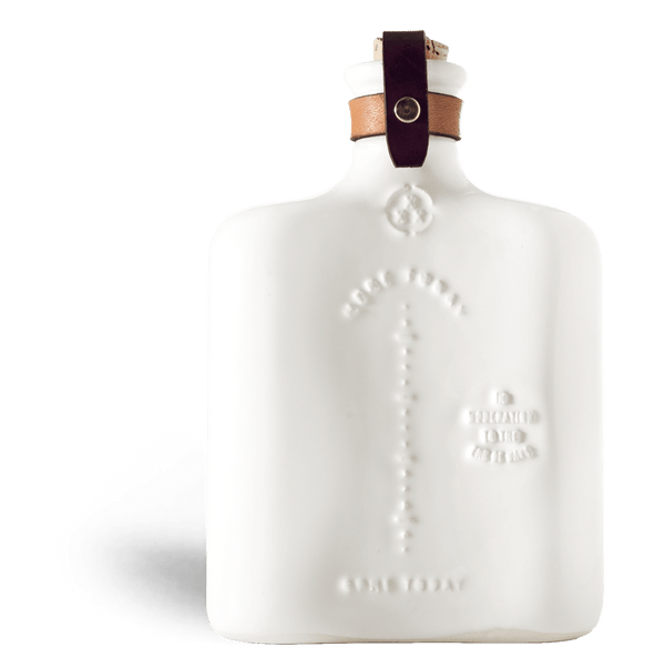 Ceramic Flask with Brass & Leather Details