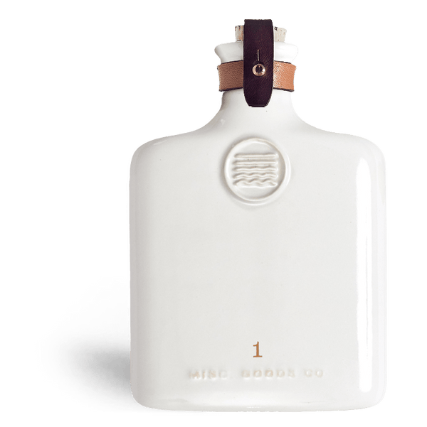 Ceramic Flask with Brass & Leather Details